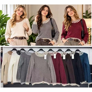 Sweter damski okrągły