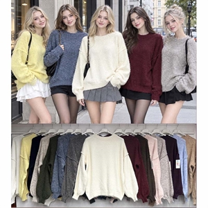 Sweter damski okrągły
