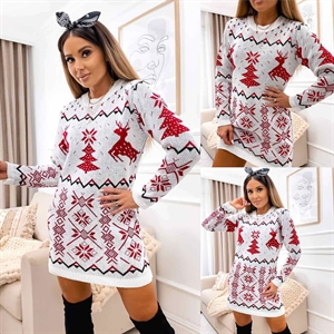 Okrągła sukienka sweterkowa świąteczna produkt Włoski