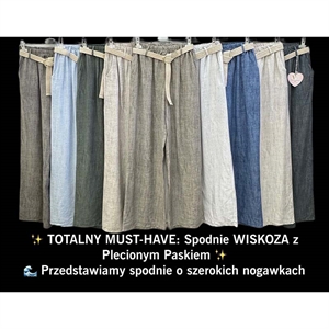Spodnie szerokie nogawki damskie produkt Włoski