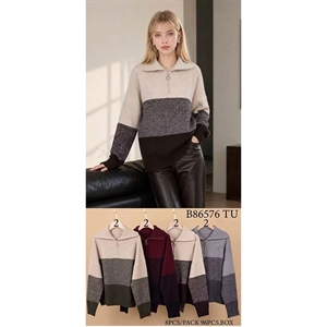 Sweter damski z dekoltem w serek