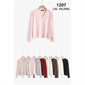 Sweter damski z dekoltem w serek  L-3XL