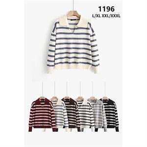 Sweter damski z dekoltem w serek  L-3XL