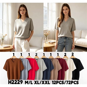 Sweter damski z krótkim rękawem  M-2XL