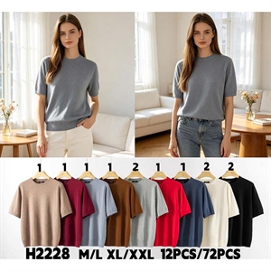 Sweter damski z krótkim rękawem  M-2XL