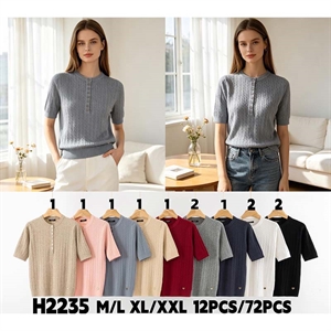 Sweter damski z krótkim rękawem  M-2XL