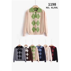 Sweter damski z dekoltem w serek  M-2XL