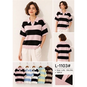 Sweter damski z krótkim rękawem  L-3XL