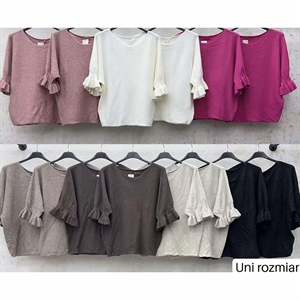 Sweter damski z dekoltem w serek