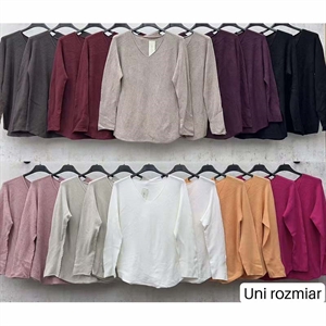 Sweter damski z dekoltem w serek