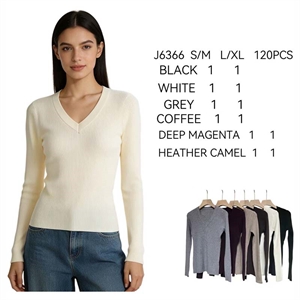 Sweter damski z dekoltem w serek  S/M-L/XL