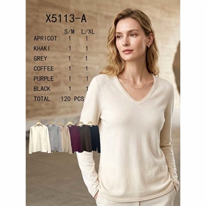 Sweter damski z dekoltem w serek  S/M-L/XL