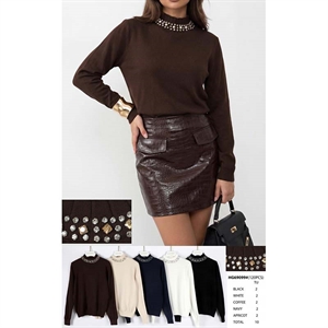 Sweter damski okrągły