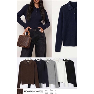 Sweter damski z dekoltem w serek