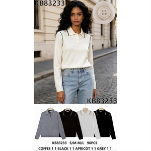 Sweter damski z dekoltem w serek  S/M-M/L