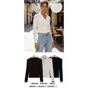 Sweter damski z dekoltem w serek  S/M-M/L