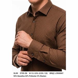 Koszula męska wzory z elastanem długi rękaw krój slim fit produkt Turecki  M-2XL