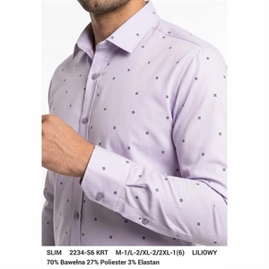 Koszula męska wzory z elastanem długi rękaw krój slim fit produkt Turecki  M-2XL