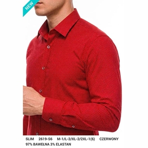 Koszula męska wzory z elastanem długi rękaw krój slim fit produkt Turecki  M-2XL