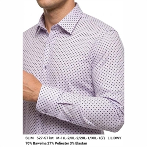 Koszula męska wzory z elastanem długi rękaw krój slim fit produkt Turecki  M-3XL