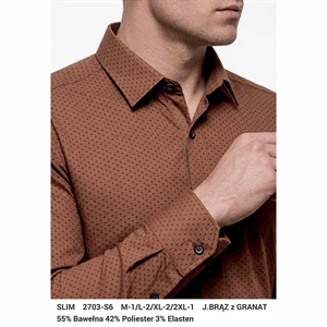 Koszula męska wzory z elastanem długi rękaw krój slim fit produkt Turecki  M-2XL