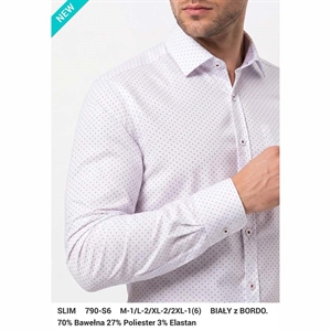 Koszula męska wzory z elastanem długi rękaw krój slim fit produkt Turecki  M-2XL