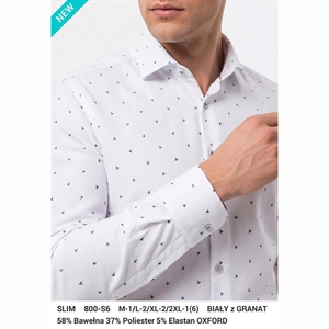 Koszula męska wzory z elastanem długi rękaw krój slim fit produkt Turecki  M-2XL