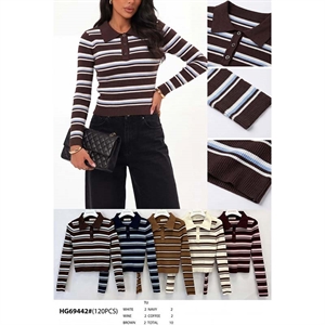 Sweter damski z dekoltem w serek