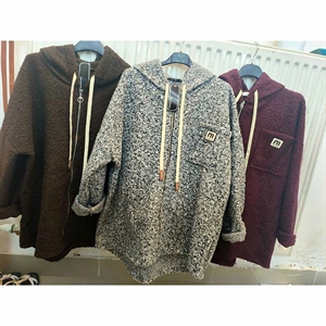 Bluza damska rozpinana na zamek z kapturem produkt Włoski