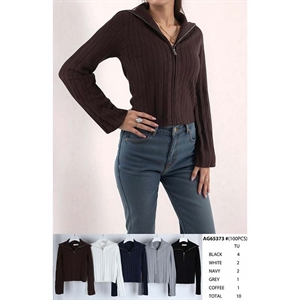 Sweter damski rozpinany na zamek