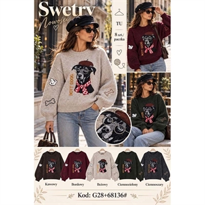 Sweter damski okrągły