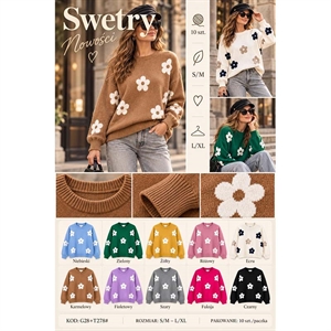 Sweter damski okrągły  S/M-L/XL