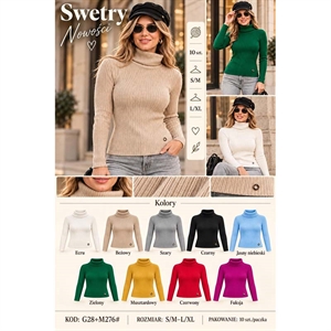 Sweter damski z golfem  S/M-L/XL