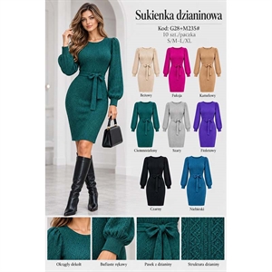 Okrągła sukienka sweterkowa damska  S/M-L/XL
