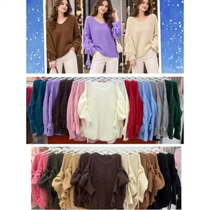 Sweter damski z dekoltem w serek