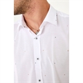 Koszula męska z krótkim rękawem we wzory krój slim fit produkt Turecki  M-2XL