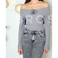 Sweter damski z dekoltem w serek