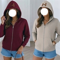 Bluza damska rozpinana na zamek z kapturem produkt Włoski