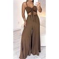 Komplet Bluzka crop top + Spodnie szerokie nogawki produkt Włoski