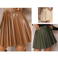 Spódnica plisowana ze sztucznej skóry produkt Włoski