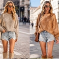 Sweter damski okrągły