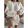 Sweter damski okrągły gruby Mohair