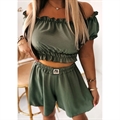 Komplet Bluzka crop top + Szorty produkt Włoski