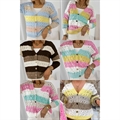 Sweter damski zapinany na guziki w paski