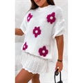 Sweter damski z krótkim rękawem Mohair biust (80cm)